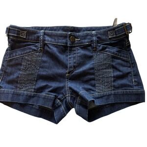 BCBGMAXAZRIA Denim Shorts Adjustable Waist Dark Wash Pockets Size‎ 28